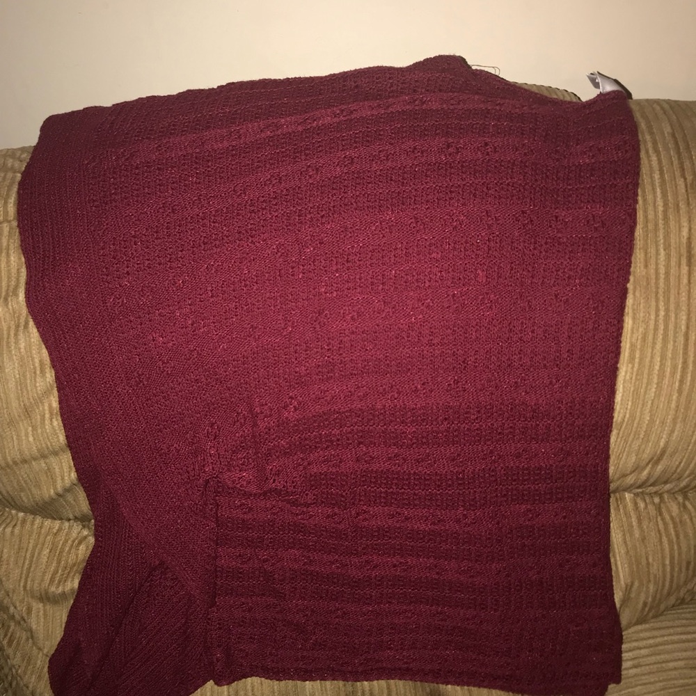 CJ Banks Maroon knit sweater
